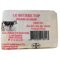 Ferme Top, Beurre de ferme demi sel au lait cru de vache