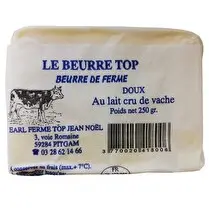 Ferme Top, Beurre fermier doux au lait cru de vache