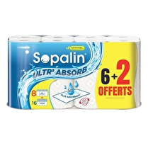 Sopalin, Essuie tout Ultra absorbant  - 6 + 2 offerts