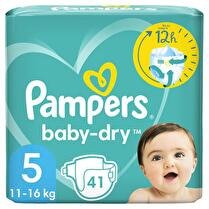 PAMPERS Couches baby dry géant taille 5