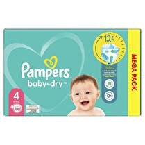 PAMPERS Couches baby dry taille 4  Mega pack