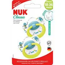 Nuk, Sucettes silicone x2 nuk classic - 18/36 mois mixte