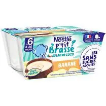Nestlé, P'tit brassé végétal banane au lait de coco dès 6 mois