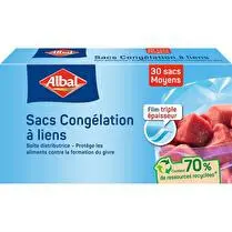 Albal, Sacs congélation liens moyens modeles 70% ressources recyclées  x30