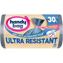 Handy bag, Sacs poubelle à lien pratique ultra résistant 80% plastique recyclé 30L