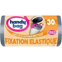 Handy bag, Sacs poubelle fixation élastique 80% plastique recyclé 30l