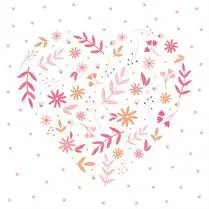 Mesa bella, Serviettes coeur printanier 33x33cm