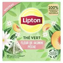 Lipton, Thé vert aromatisé jasmin et pêche.