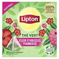 LIPTON Thé vert Fleur d'hibiscus framboise - x 20 sachets