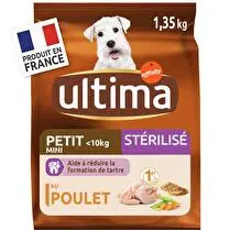 Ultima, Croquettes au poulet pour petit chien  stérilisé