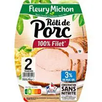 Fleury michon, Rôti de porc 100 % filet 2 tranches