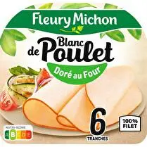 Fleury michon, Blanc de poulet doré au four 100 % filet 6 tranches
