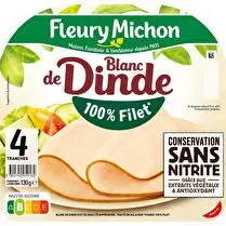 Fleury michon, Blanc de dinde conservation sans nitrite 100 % filet 4 tranches