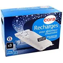 Cora, Boite de 3 recharges sachet 1 kg neutre absorbeur d humidité
