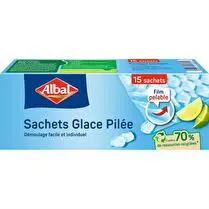 Albal, Sachets glace pilée 70% ressources recyclées x15