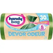 Handy bag, Sacs poubelle à lien pratique devor odeur 80% plastique recyclé 30l x16