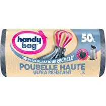 Handy bag, Sacs poubelle haute ultra résistant à poignées coulissantes 50l x10