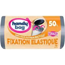 Handy bag, Sacs poubelles fixation élastique 80% RECYCLE FE 50L