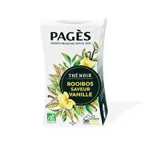 Pagès, Sachets thé noir bio rooibos vanille x 20