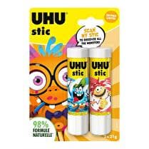 UHU Sticks de colle blanc néon - Lot de  2x21  g