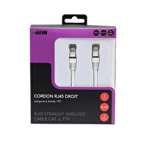 Apm, Cordon RJ45 cat.6 ftp droit blanc 3m 560347 Garantie 2 ans