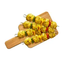 Votre boucher propose, Produit élaboré : Brochettes de boulettes porc et veau marinées Indienne Format Familial  à griller
