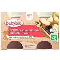 Babybio, Pot de fruits pommes pruneaux d'Agen 4 mois x2