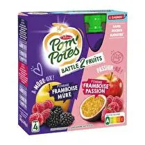 Materne, Pom'potes battle 2 fruits pomme framboise mûre pomme framboise passion 4 x 90g