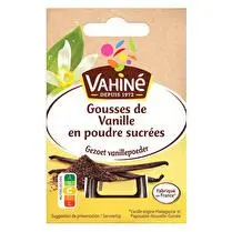 Vahiné, Gousses de vanille en poudre sucrées