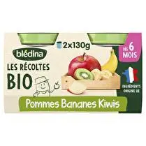 Blédina, Les récoltes bio pommes bananes Kiwi dès 6 mois x2