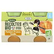 Blédina, Les récoltes bio pommes prunes vanille x 2