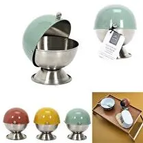 Home Deco Factory, Sucrier rétro en inox Dim 10x11,5x10 cm   x 1