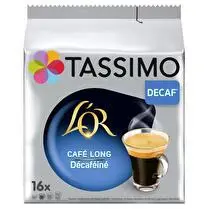 Tassimo, Capsules l'or café long décaféine  x 16