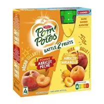 Materne, Pom'potes battle 2 fruits pomme abricot pêche pomme abricot mirabelle 4 x 90g