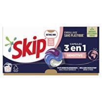 SKIP Lessive 26 capsules 3 en 1 sensitive (boîte carton)