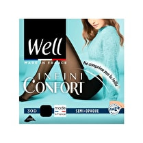 Well, Collant Infini Confort Semi-Opaque, Noir, T2