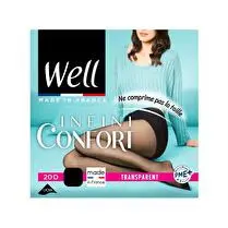 Well, Collant Infini Confort Transparent, Noir, T4