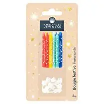 Devineau, Bougies "Joyeux Anniversaire" coloris assortis x12