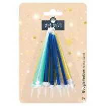 Devineau, Bougies mini-fleurs Vert, Bleu, Violet, Blanc x20