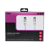 Apm, Cordon RJ45 cat.6 ftp droit blanc 10m 560349 Garantie 2 ans