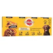 Pedigree, Cuisine en sauce 4 variétés boeuf agneau lapin et volaille x 4