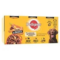 Pedigree, Cuisine en sauce 3 variétés boeuf poulet et lapin x 6
