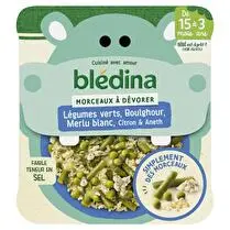 Blédina, Petit plat petits légumes duo de céréales citronnées bouchées de merlu aneth dès 15 mois