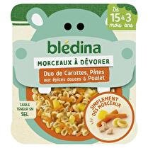 BLÉDINA Petit plat duo de carottes pâtes conchigliettes poulet cumin et curcuma dès 15 mois