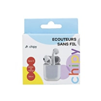 CHIPY, Ecouteurs sans fil avec boîtier de charge blanc 200026
