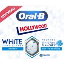 ORAL  B HOLLYWOOD Dragées white menthe fraîche 3 x 10