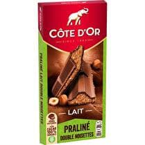 CÔTE D'OR Chocolat lait praliné double noisettes