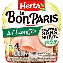 Herta, Jambon à l'étouffée sans nitrite 4 tranches