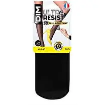 Dim, Mi-Bas Ultra Resist Transparent x2, Noir, T35/41