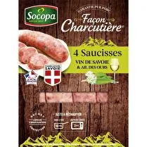 Socopa, Saucisses cuites au vin de savoie et à l'ail des ours x 4